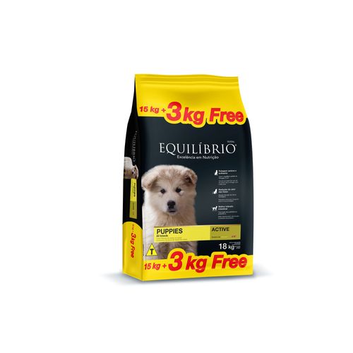Equilibrio Perro Filhote Todas las Razas 15+3 Kg Bonus Bag